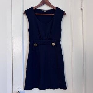 Forever 21 Navy Blue Sleeveless Sailor Mini Dress with Gold Buttons. Small